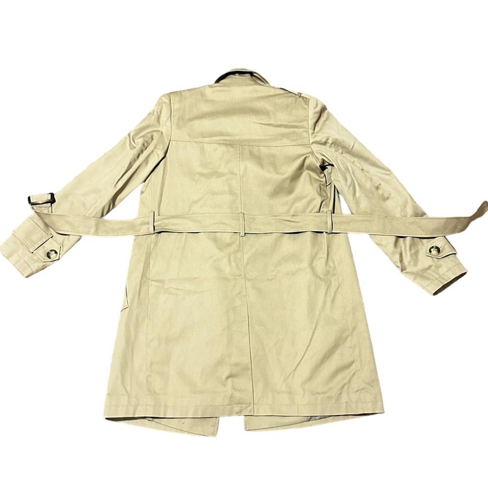 ASOS NEW CREAM TANNED TRENCH COAT SIZE 4 WITH BELT AND SIDED POCKETS - Picture 2 of 12